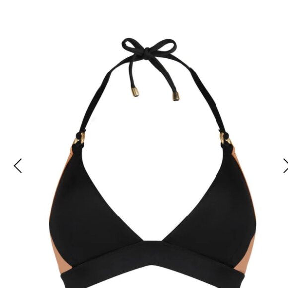 NWT TA3 Triangle Bikini Top Black/Tawny Size M - Picture 7 of 10